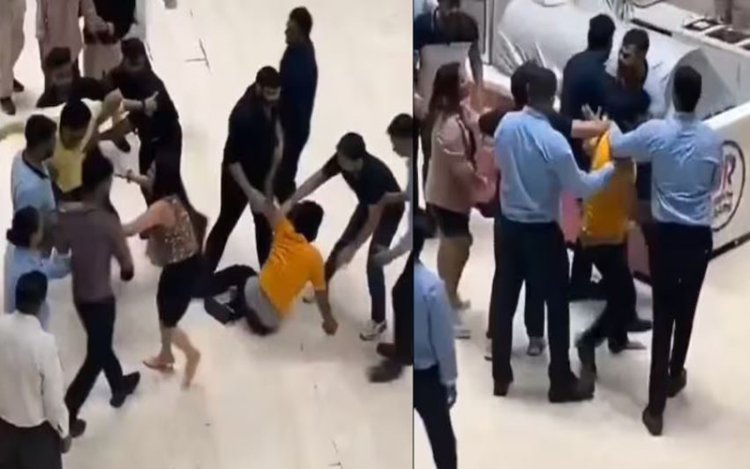 नोएडा के मॉल में दबंगों ने की सरेआम गुंडागर्दी,युवक को दौड़ाकर पीटा